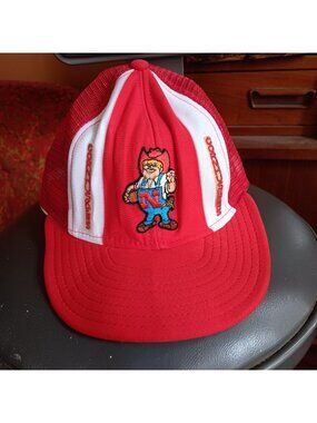 Vtg Nebraska Cornhuskers Trucker Hat Herbie Husker 1980's Big Red Lucky Stripes